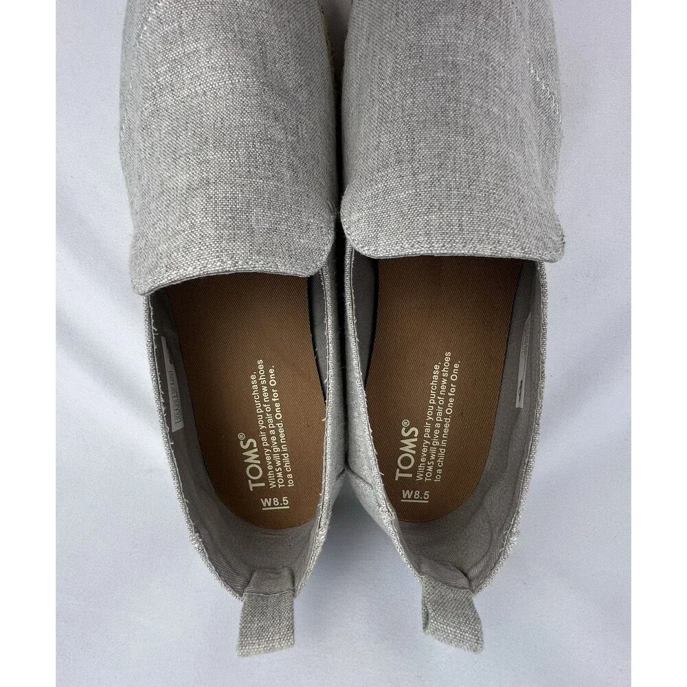 TOMS Alpargata Espadrille Gray Slub Chambray Women's 8.5 Shoes New!